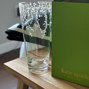Kate Spade White Glass Vase with Delicate Accents